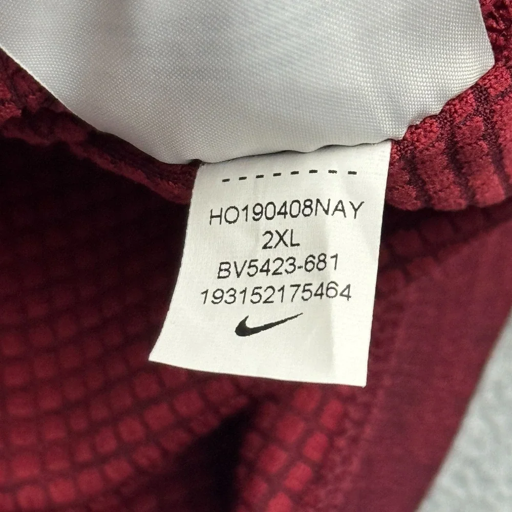 Nike Running Shirt Mens 2XL XXL Red 1/4 Zip Long Sleeve Dri-Fit Training Active